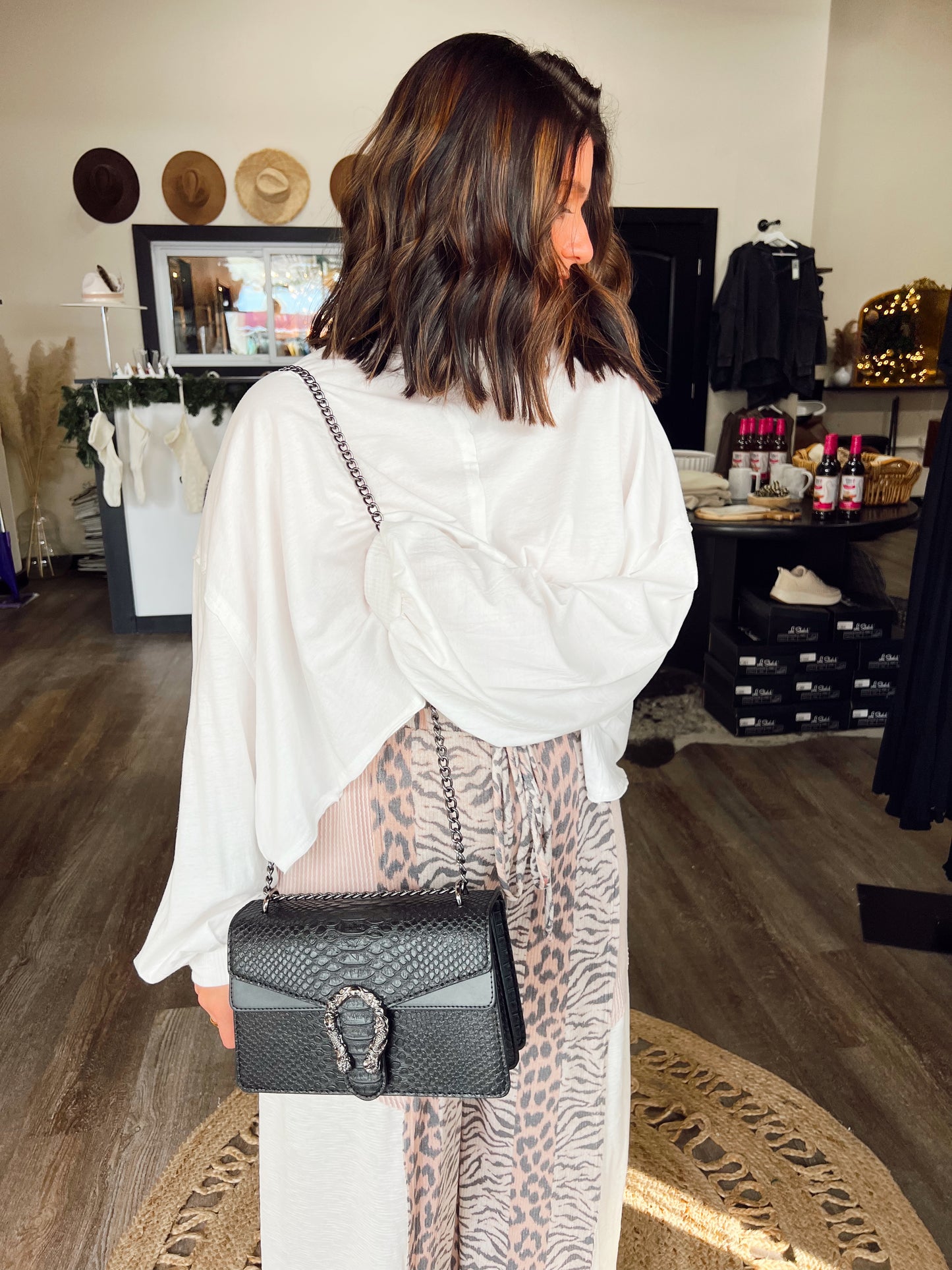 Black Snakeskin Purse