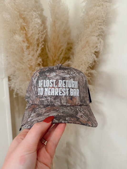 If Lost Return To The Nearest Bar Camo Hat