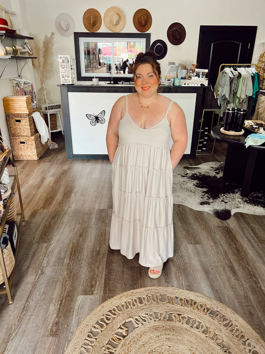 Sand Beige Curvy Dress