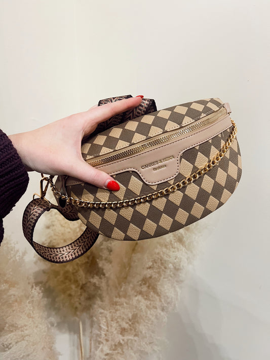 Brown Checkmate Crossbody