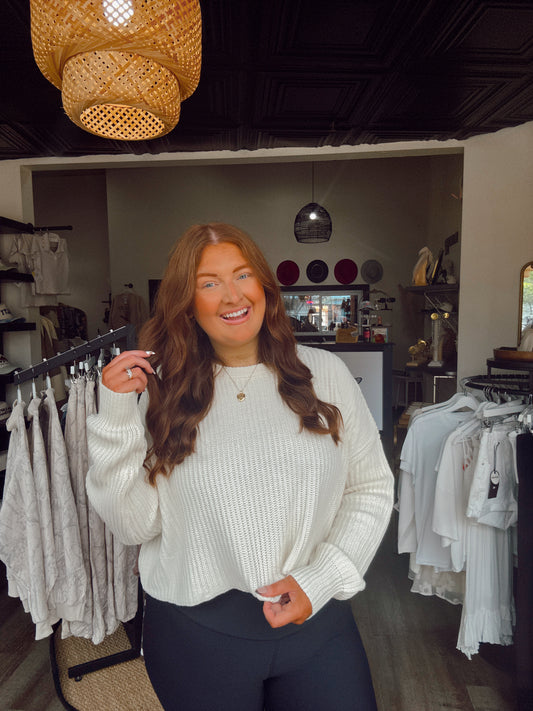 Cannoli Cream Cropped Sweater