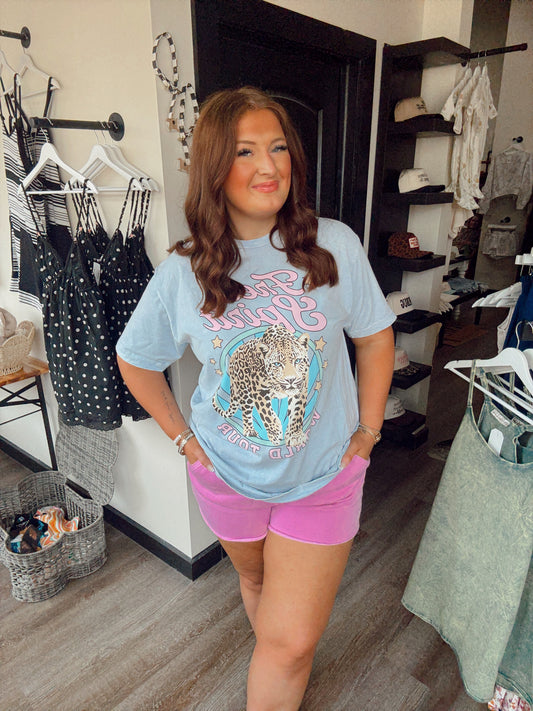 Baby Blue Free Spirit Graphic Tee