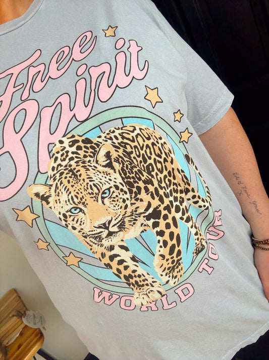 Baby Blue Free Spirit Graphic Tee