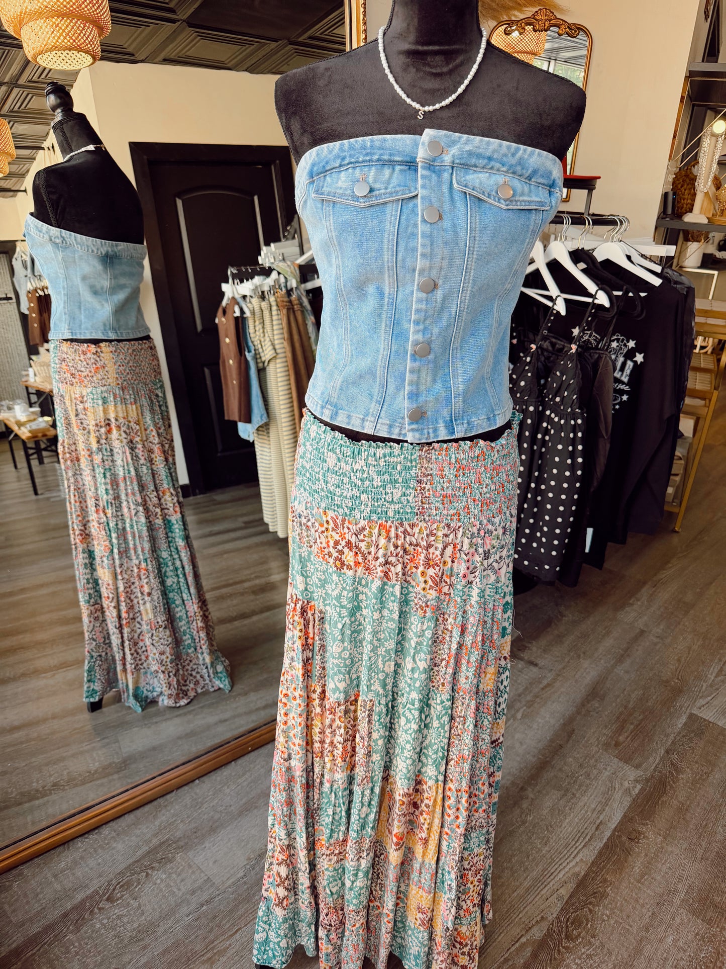 Delta Denim Tube Top