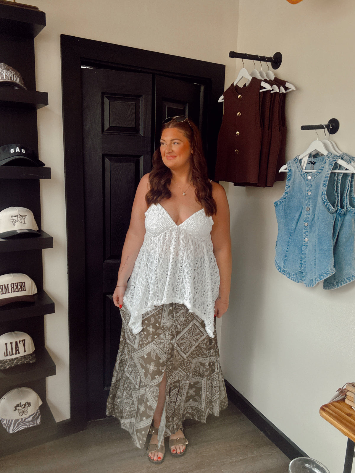 Brown Boho Maxi Skirt