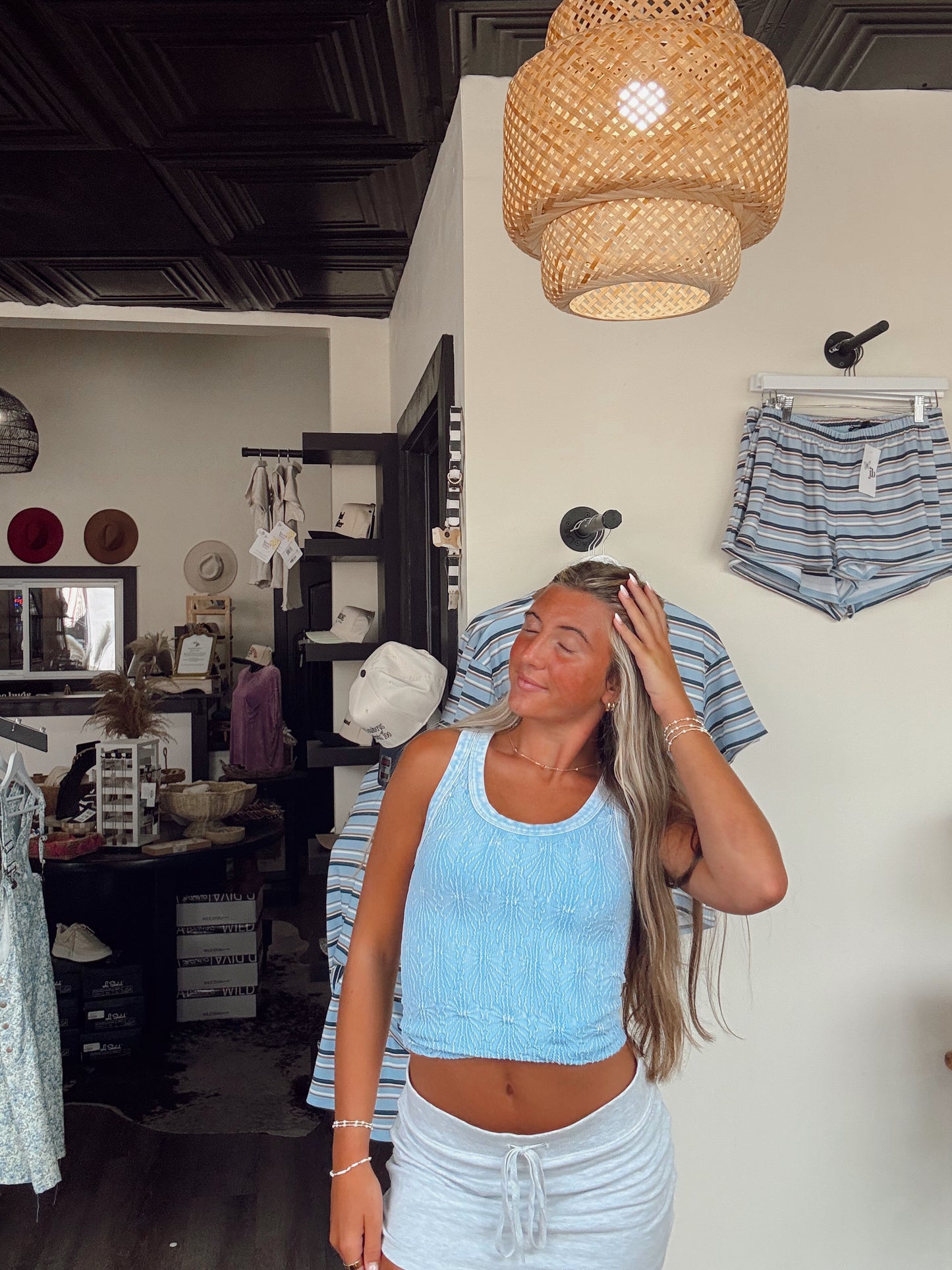 Vintage Airy Blue Lace Top
