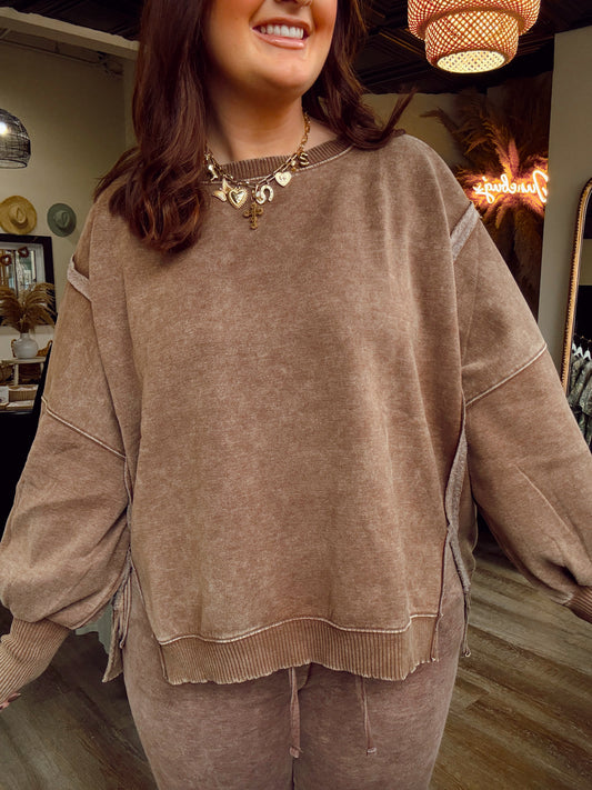 Maya Mocha Batwing Sweater