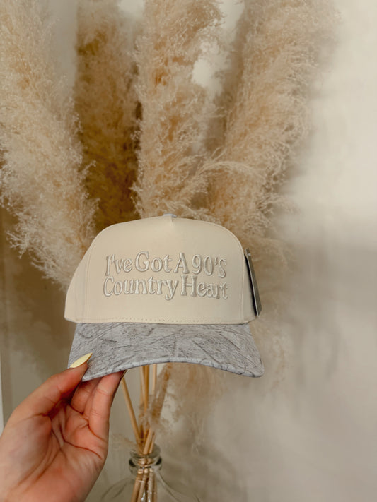 White Camo I've Got A 90's Country Heart Trucker