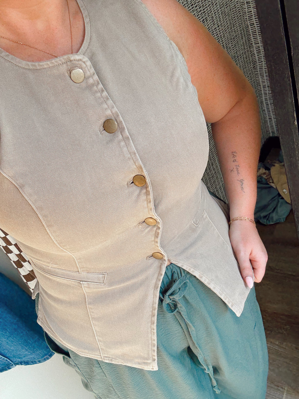 Mocha Denim Vest