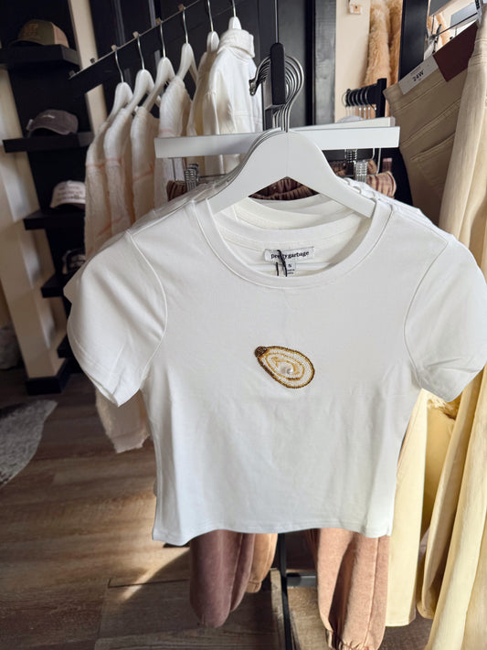 Oyster Bead Embroidered Tee