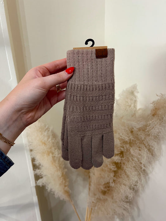 Taupe Touch Gloves