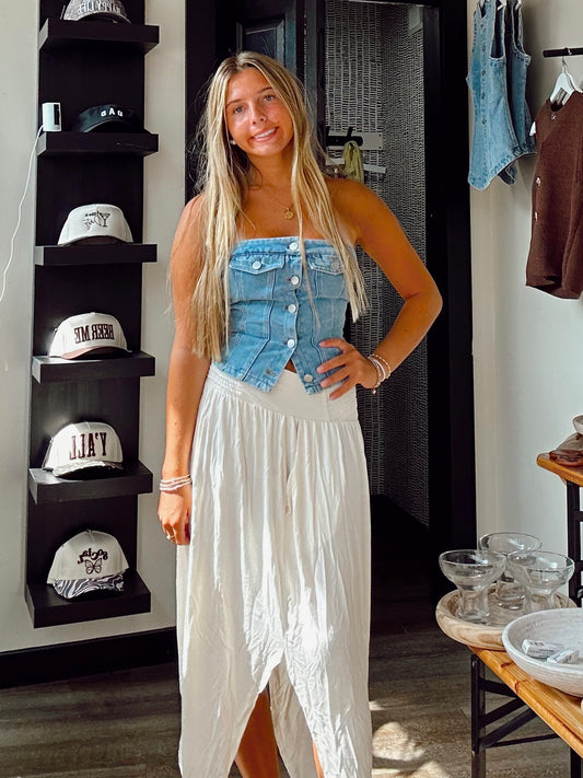 Cara Cream Maxi Skirt