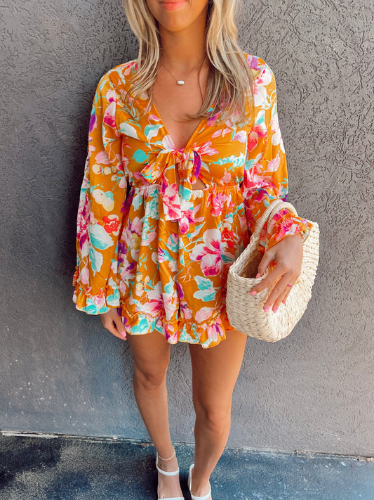 Hawaiian Hottie Romper (orange)