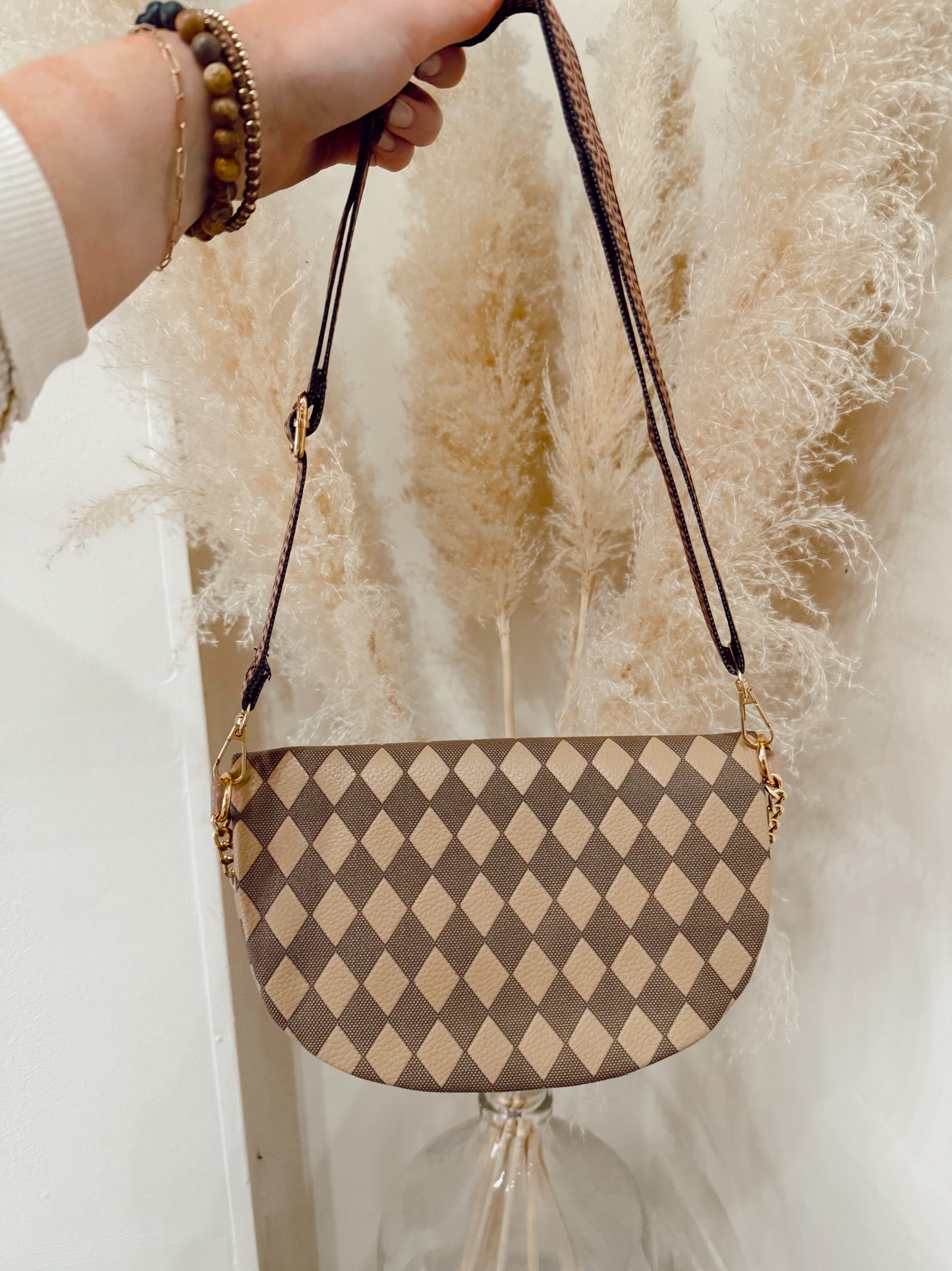 Brown Everyday Checkered Bag