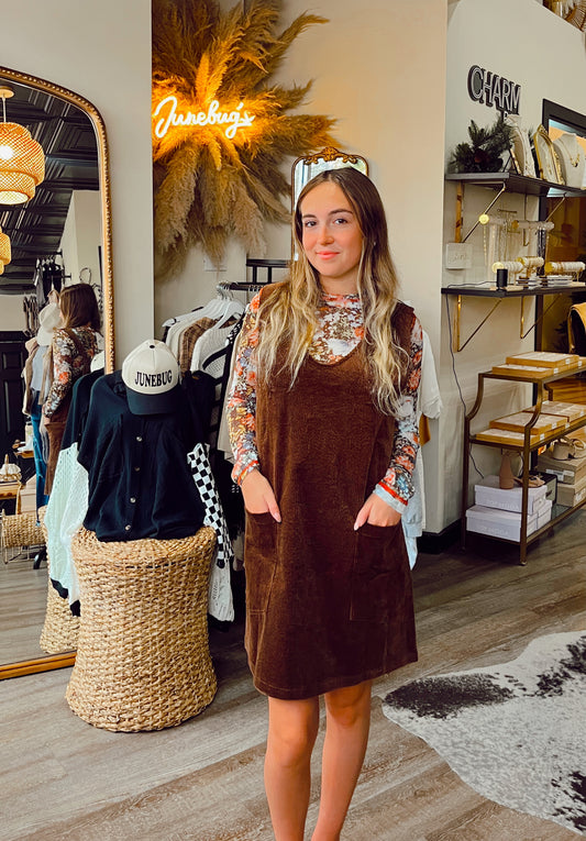 Chestnut Corduroy Dress