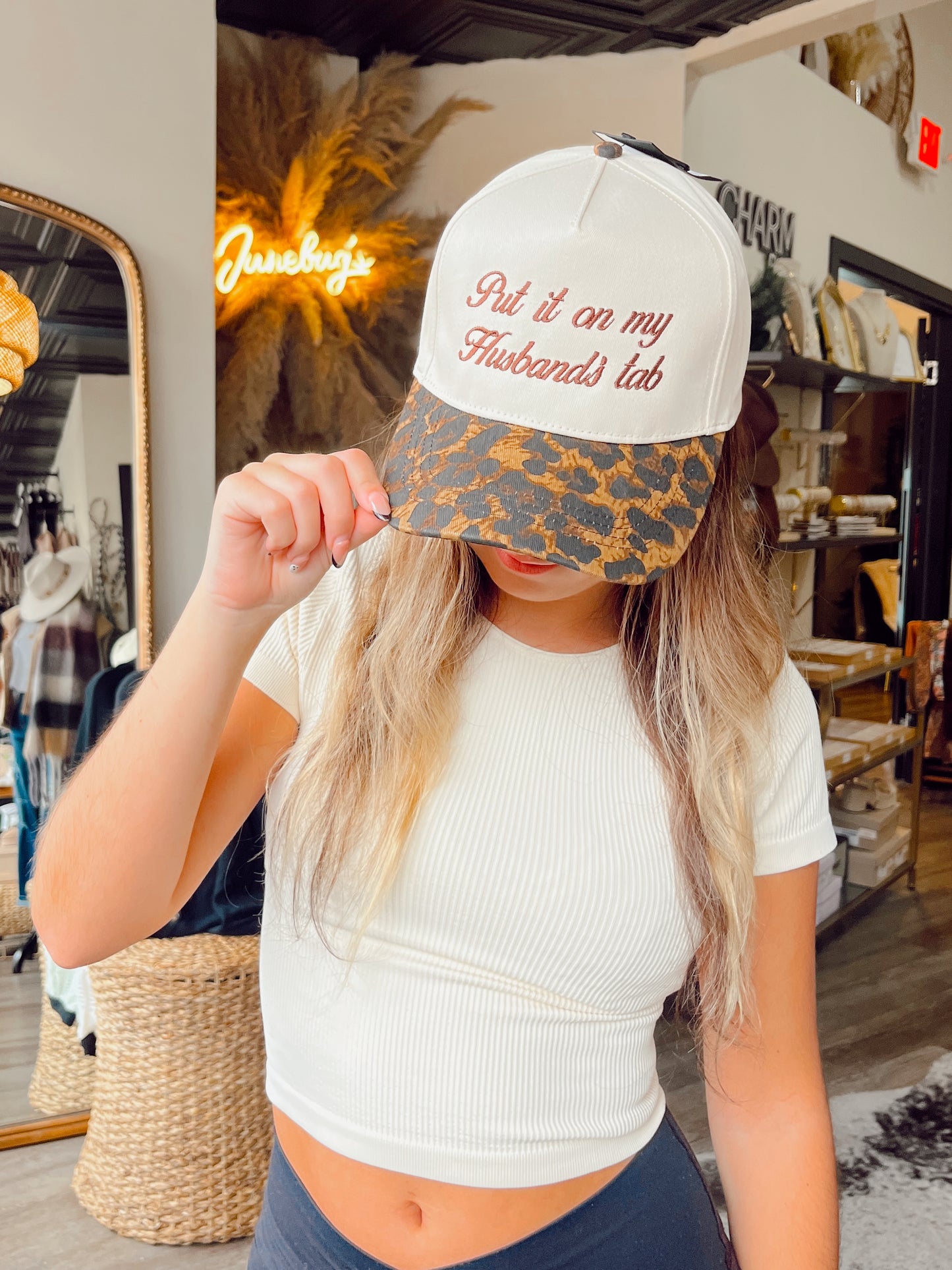 Leopard Put It On My Husbands Tab Hat