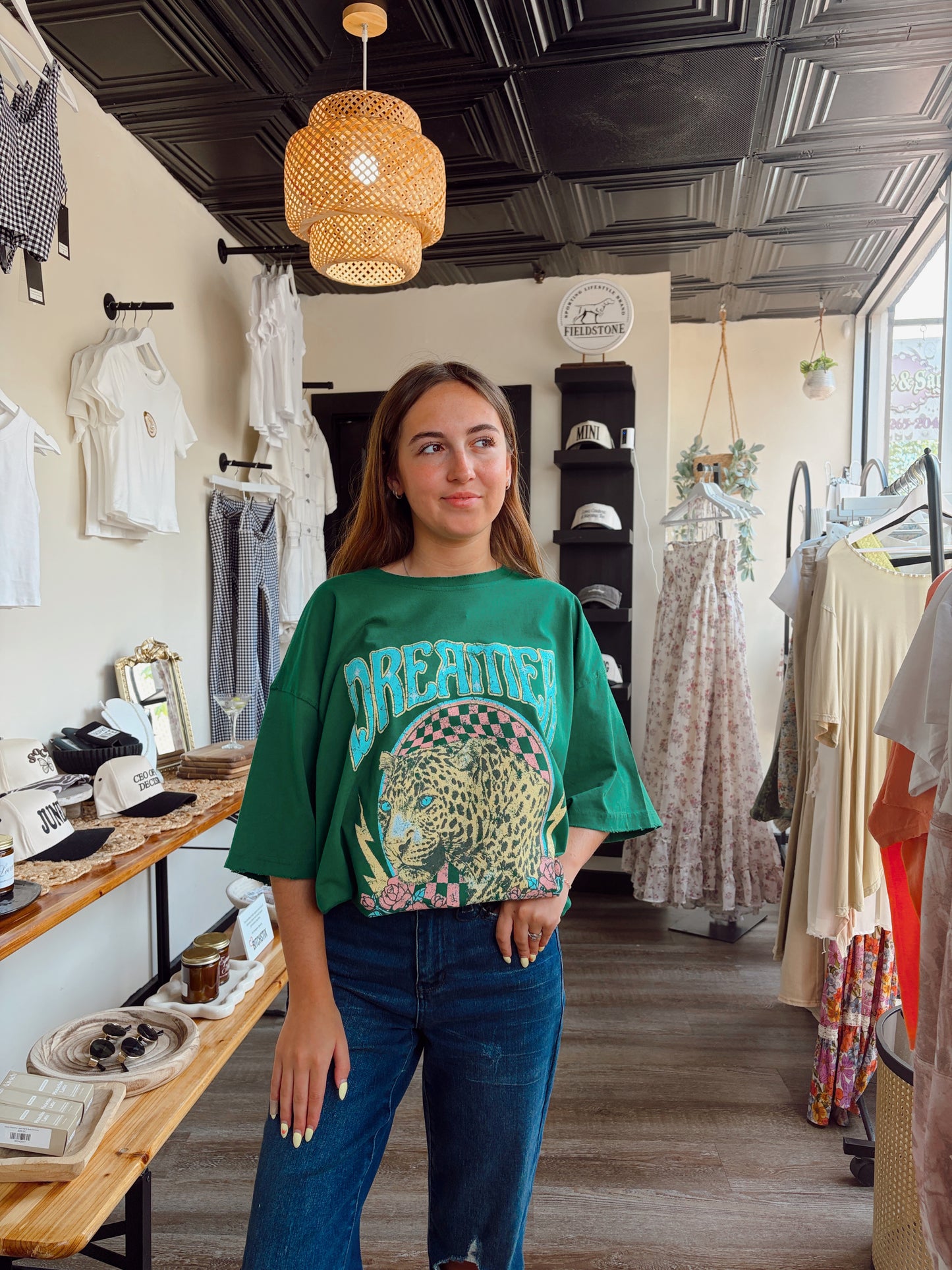 Kelly Green Dreamer Graphic Tee
