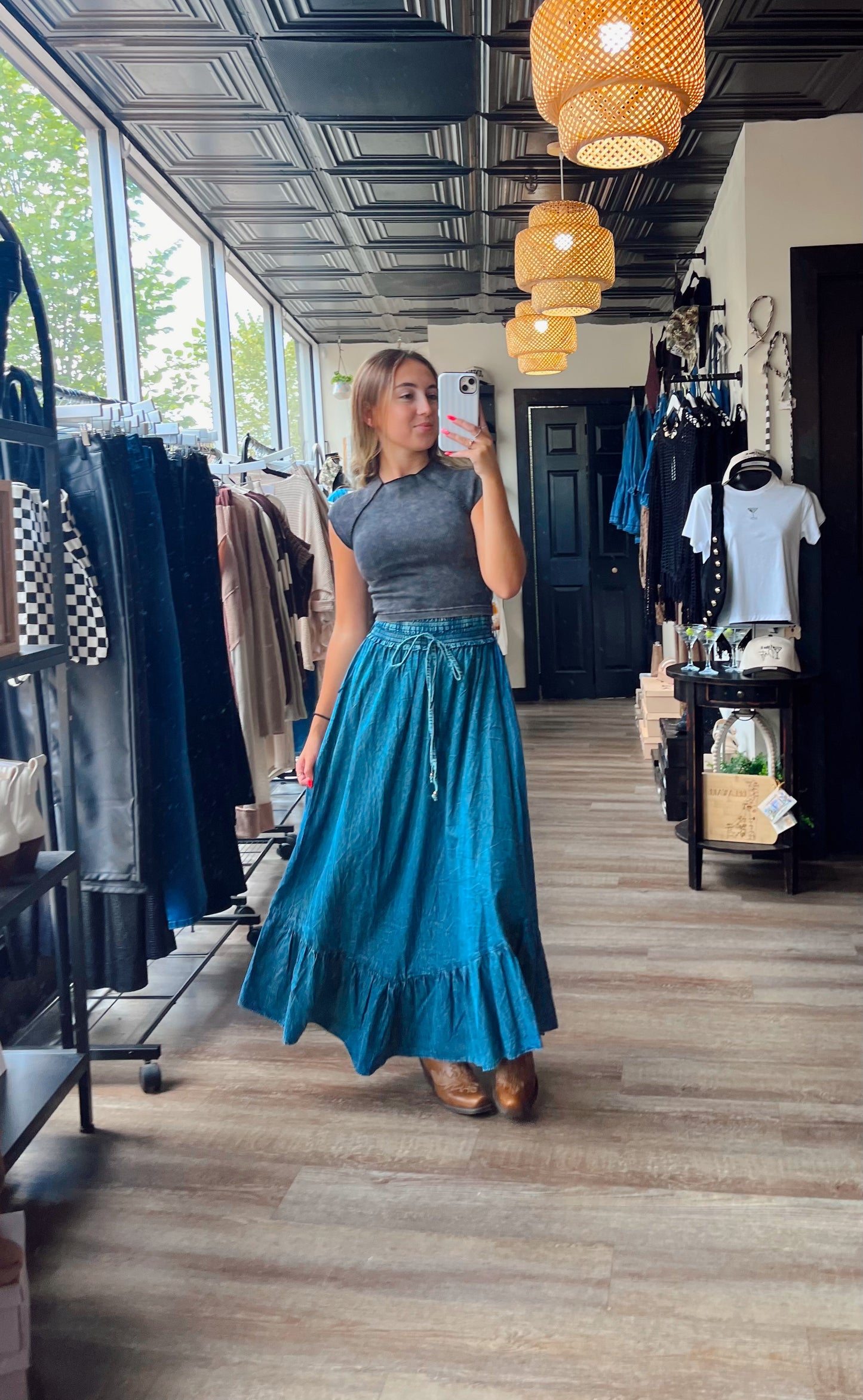 Rachel Black Ribbed Tee