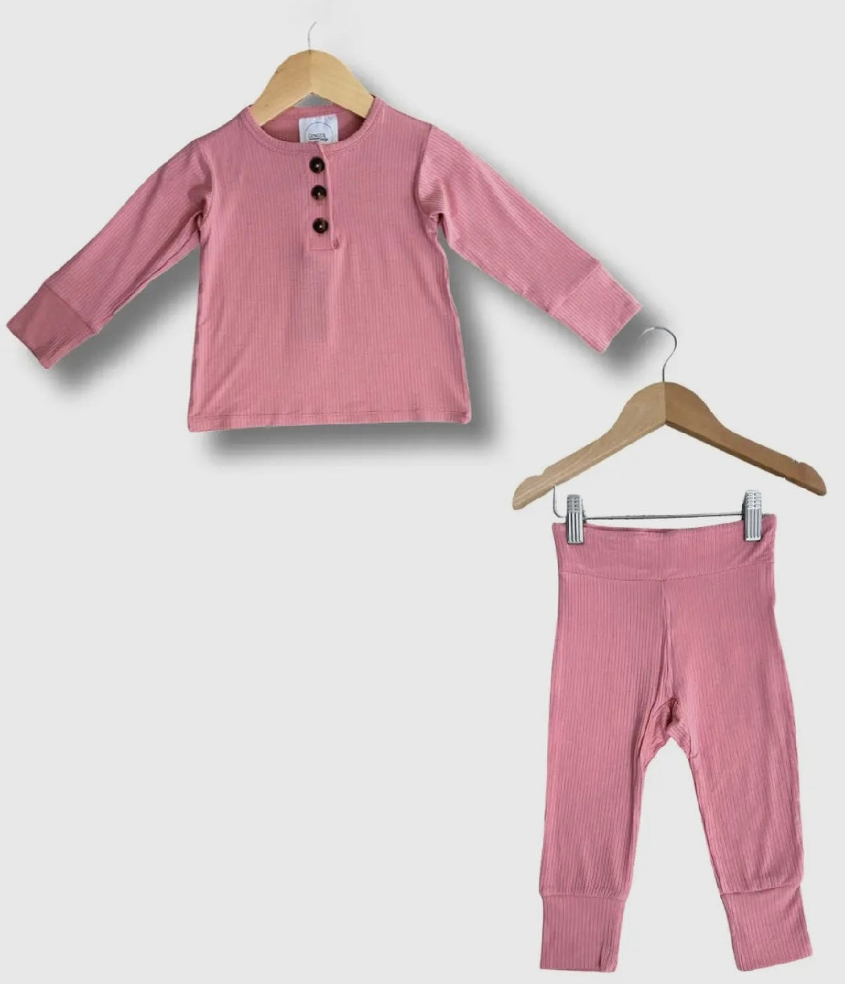 Pink Ribbed Bamboo Set