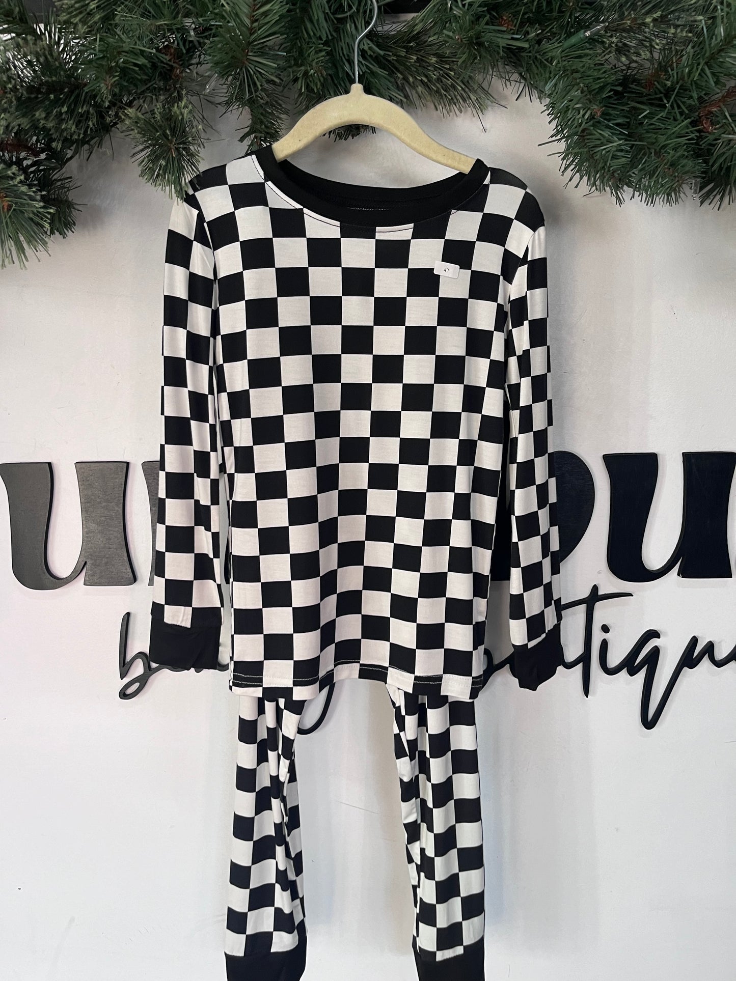 Checkered Bamboo Pj Set