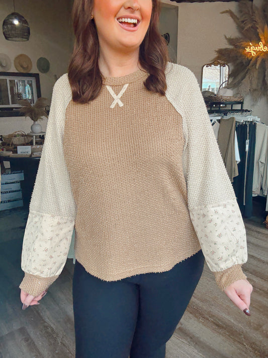 Mocha Thea Textured Top