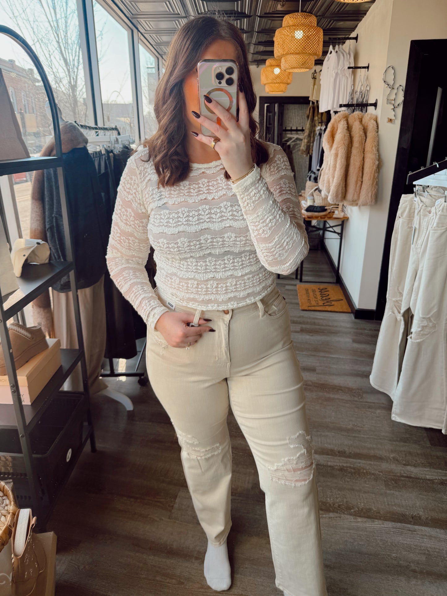 Judy Blue Bone 90s Straight Jeans