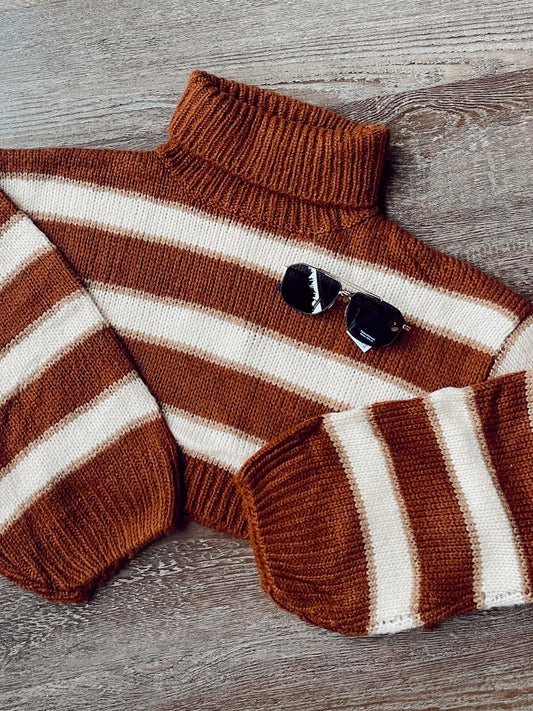Cocoa Cropped Turtleneck Sweater
