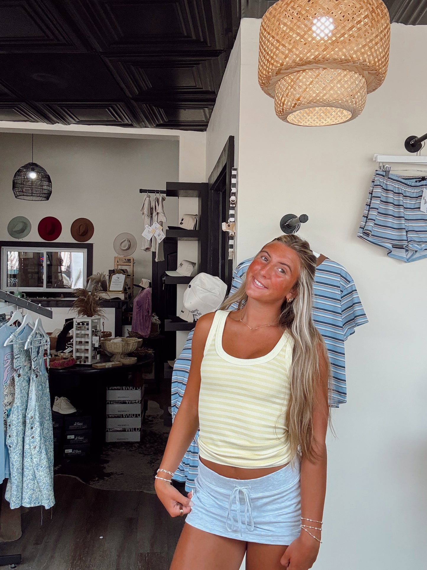 Pale Banana Striped Tank