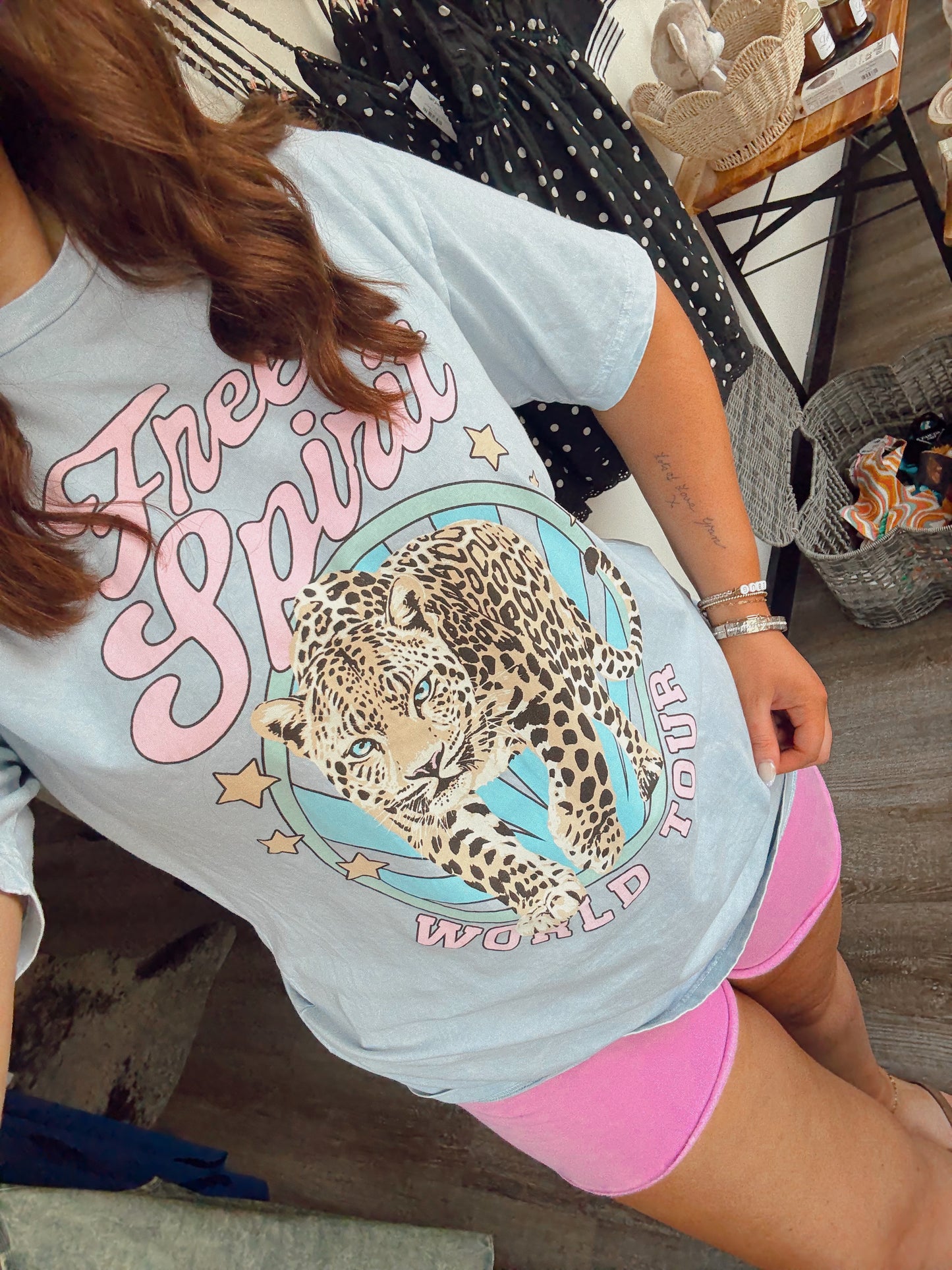 Baby Blue Free Spirit Graphic Tee