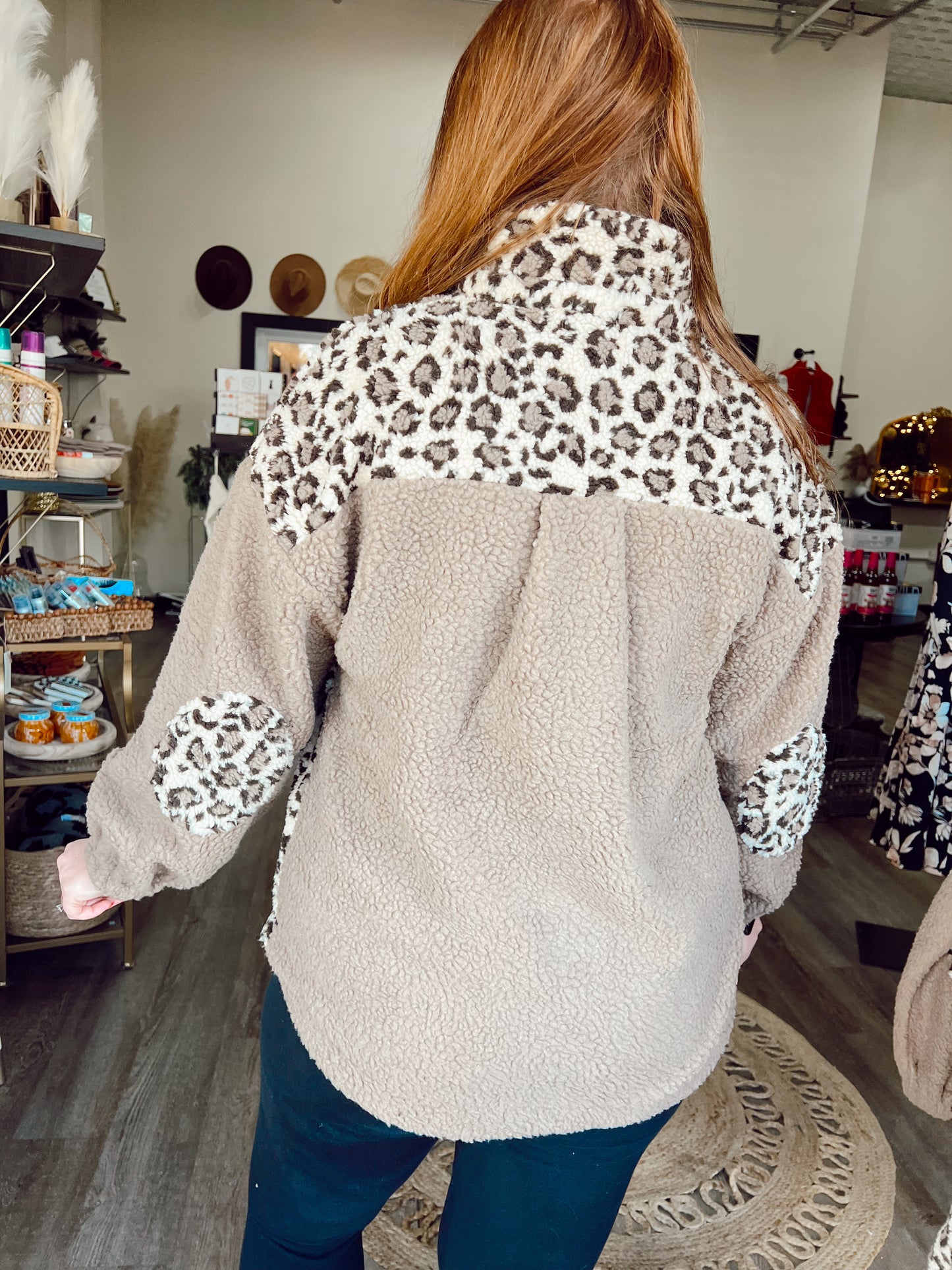 Leopard Mocha Fleece Jacket