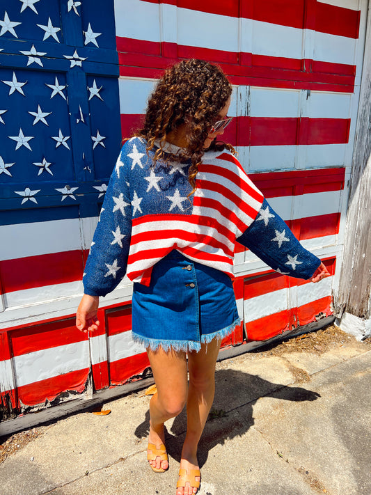 American Flag Sweater