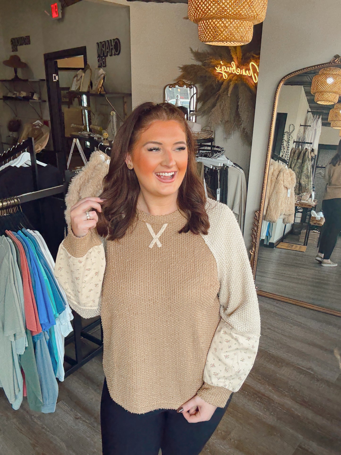 Mocha Thea Textured Top