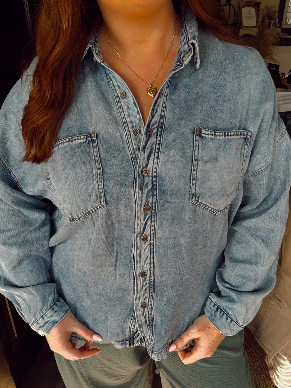 Seasons Change Denim Button Down