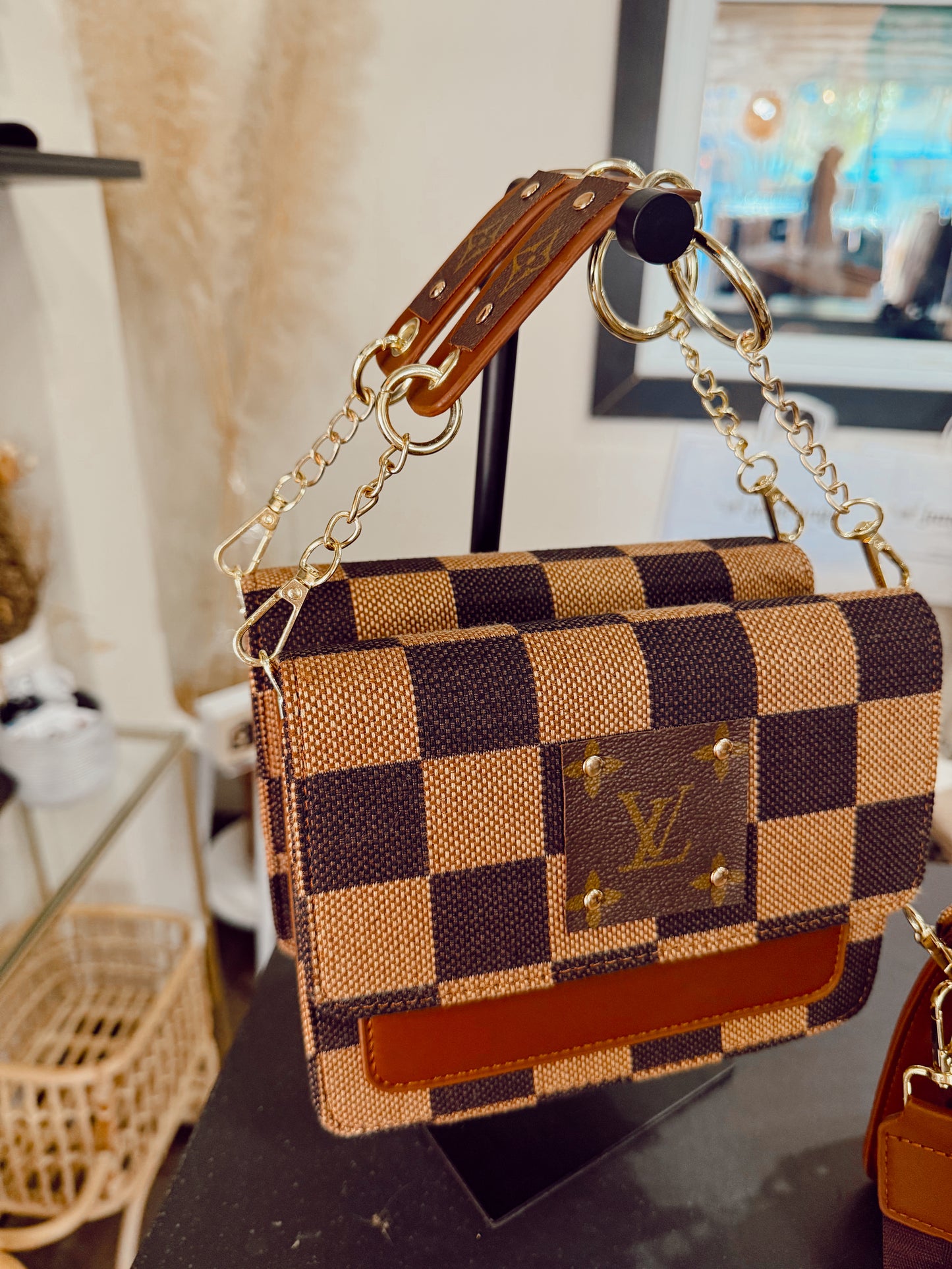 Upcycled Checkered Crossbody Bag PREORDER 11/29