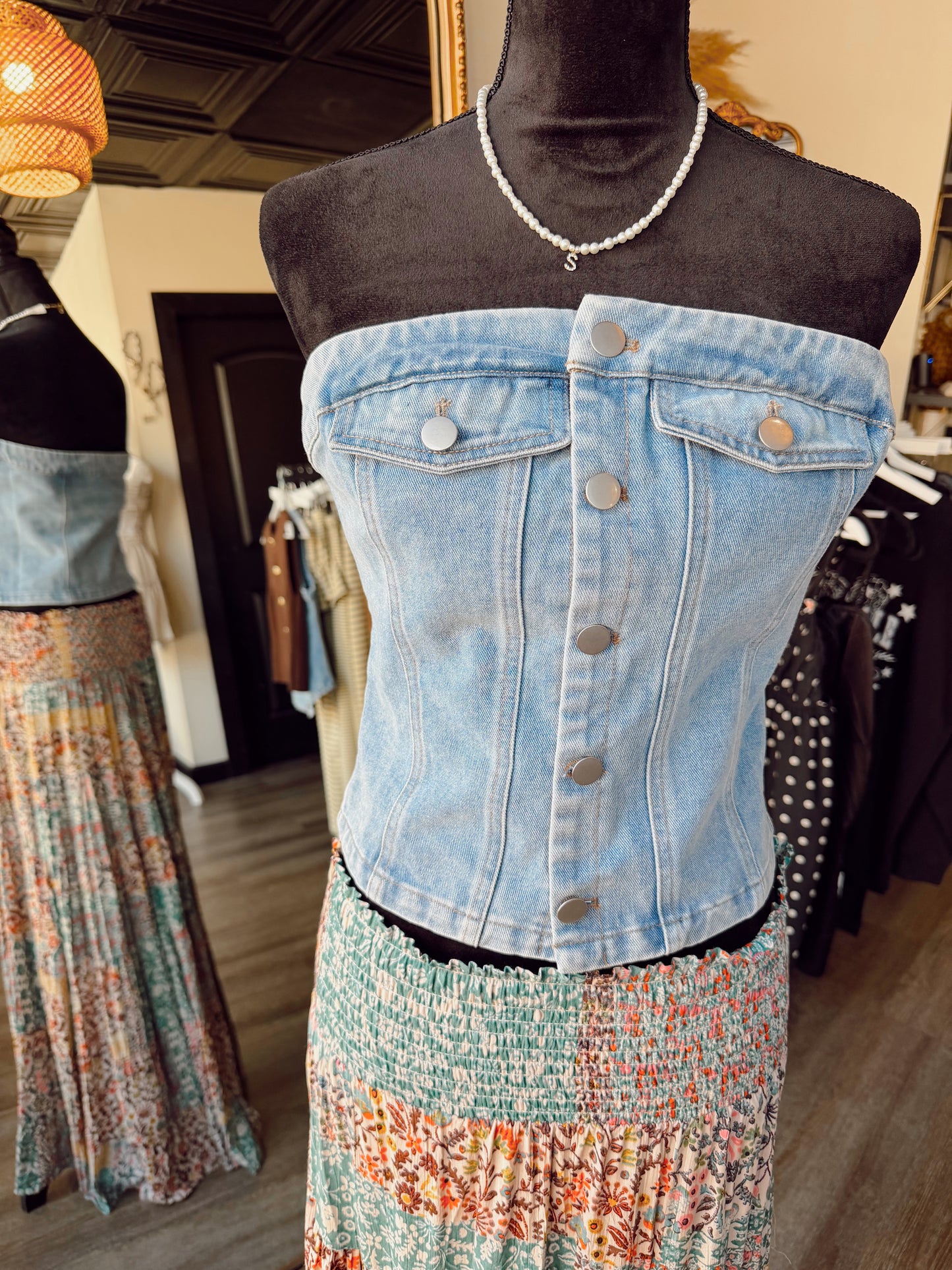 Delta Denim Tube Top