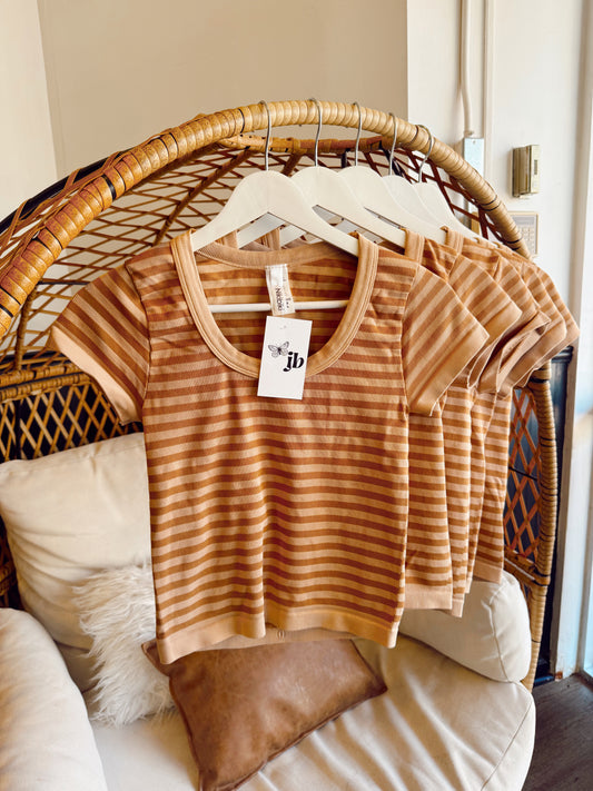 Chai Latte Striped Tee