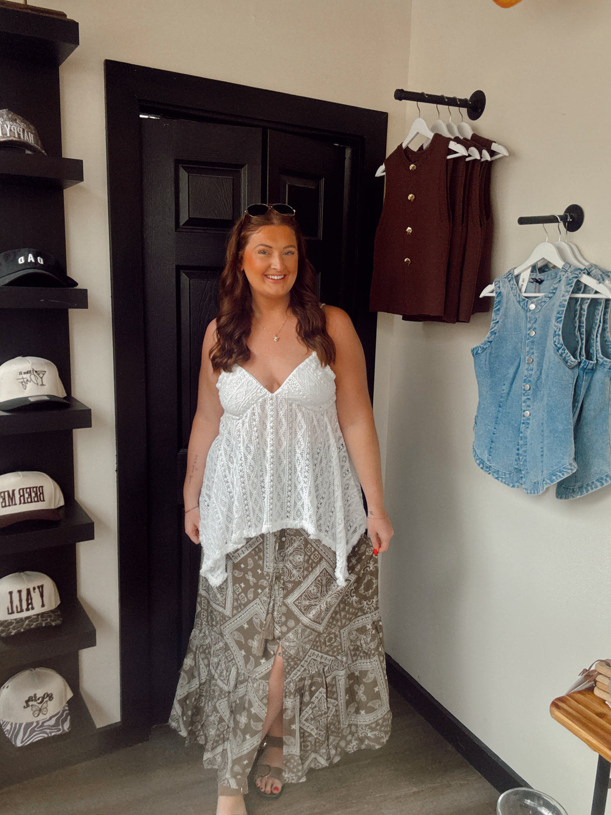 Brown Boho Maxi Skirt