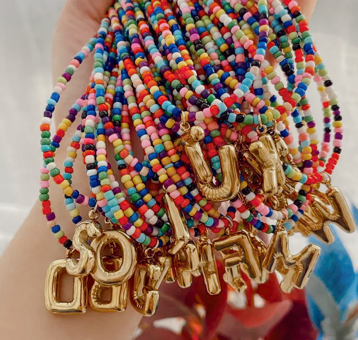 Initial Beaded Necklaces