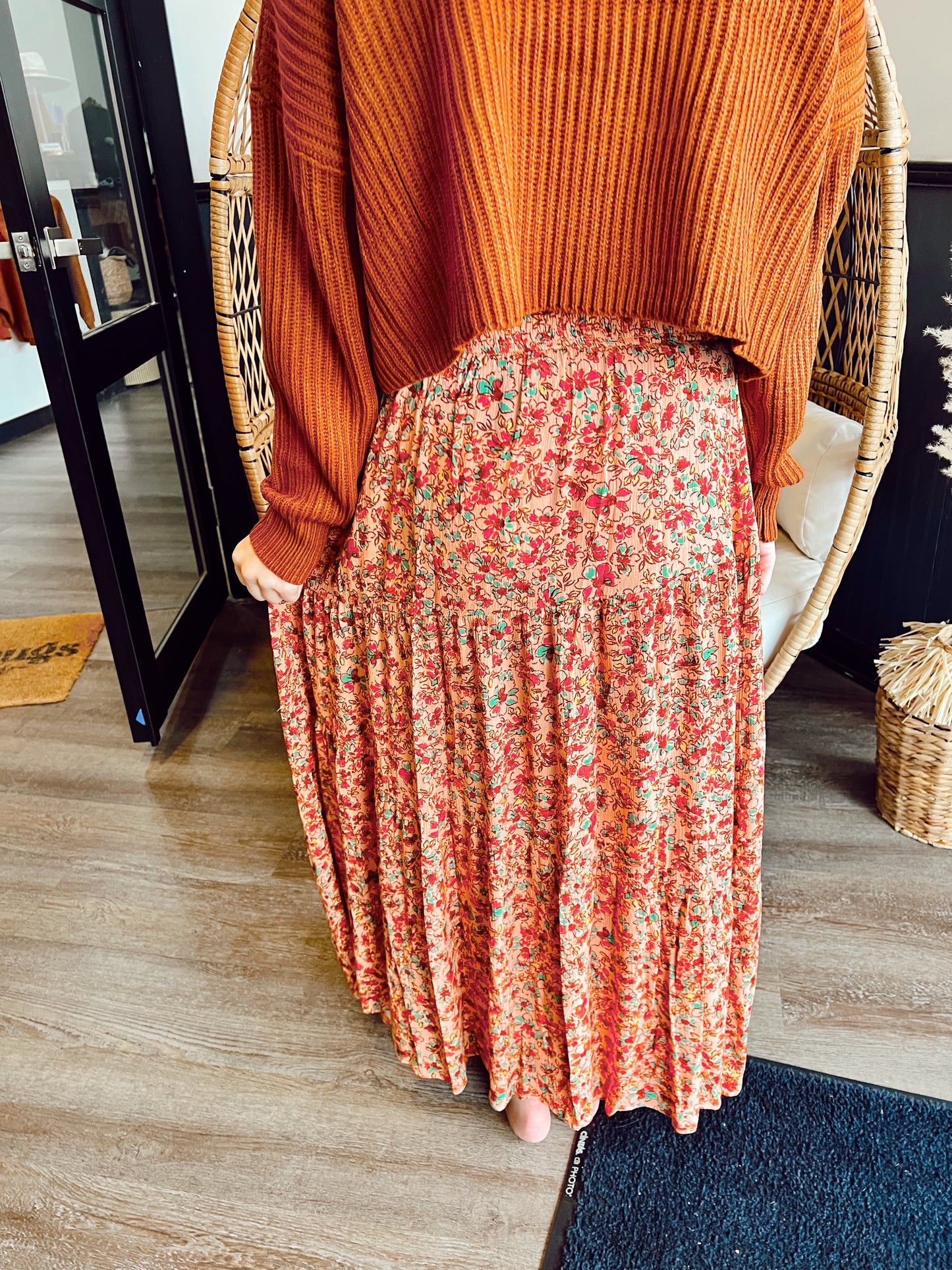 Apricot Maxi Skirt