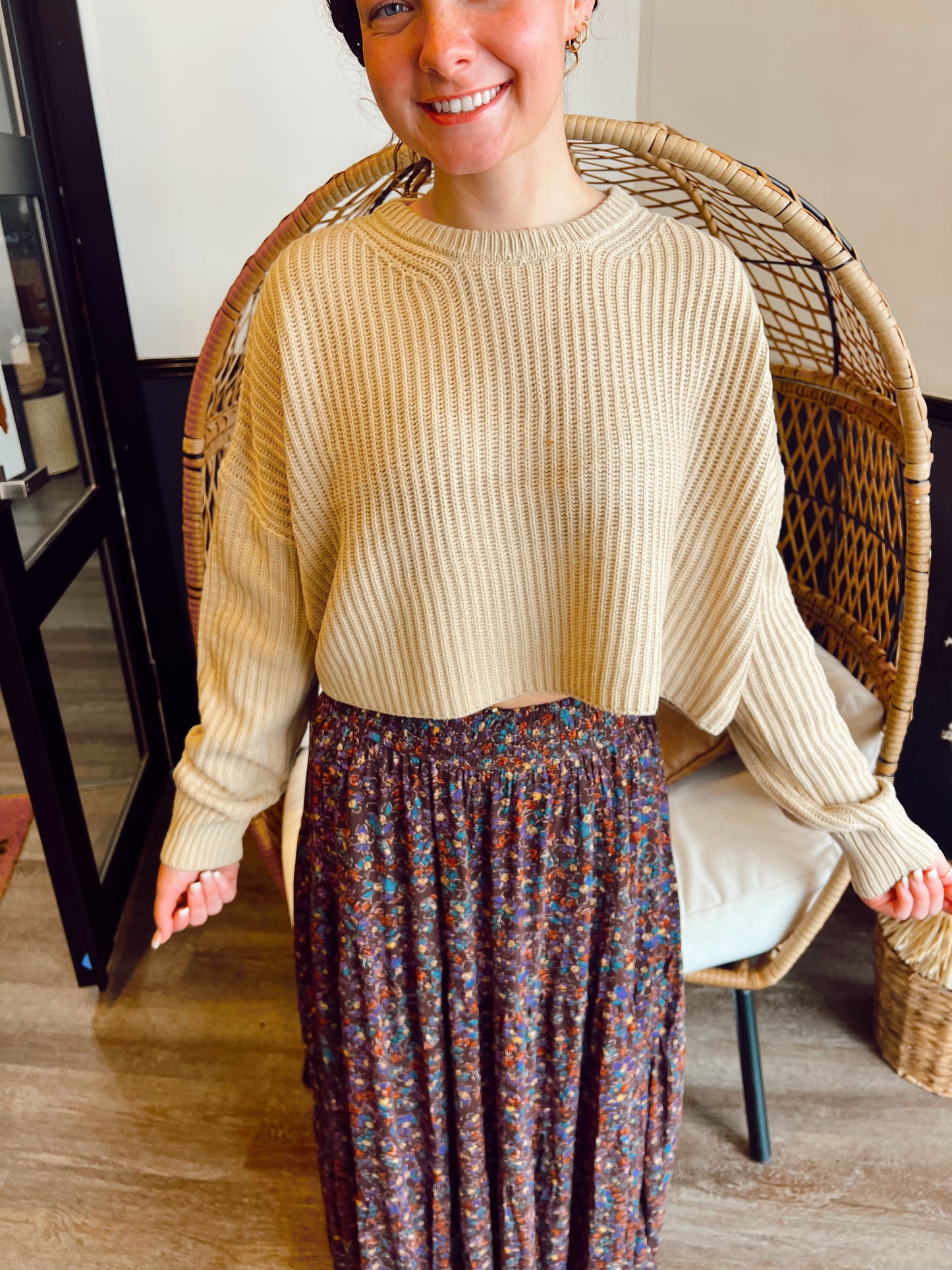 Taupe Cropped Sweater