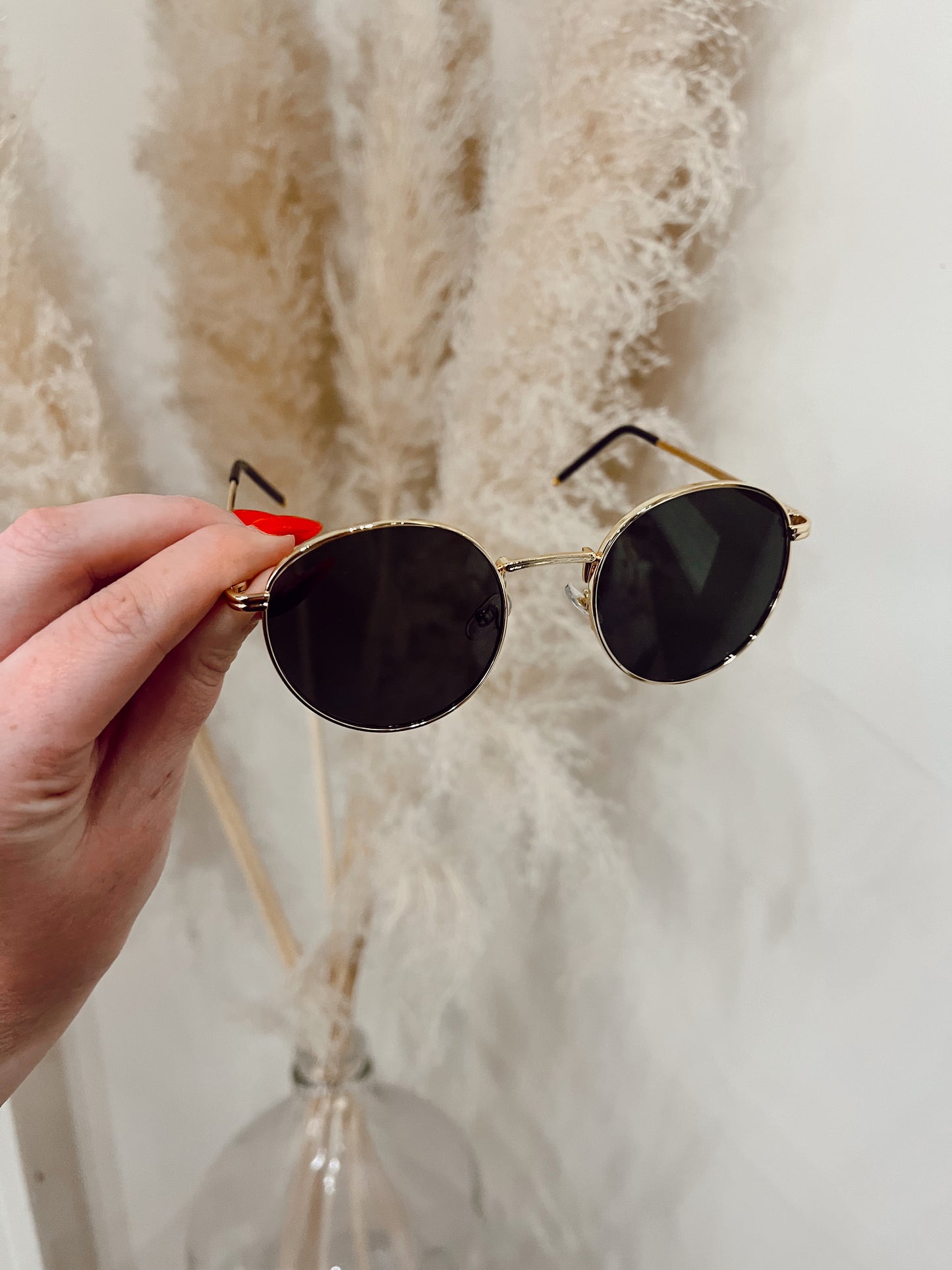 Gold Fashion Circle Sunglasses