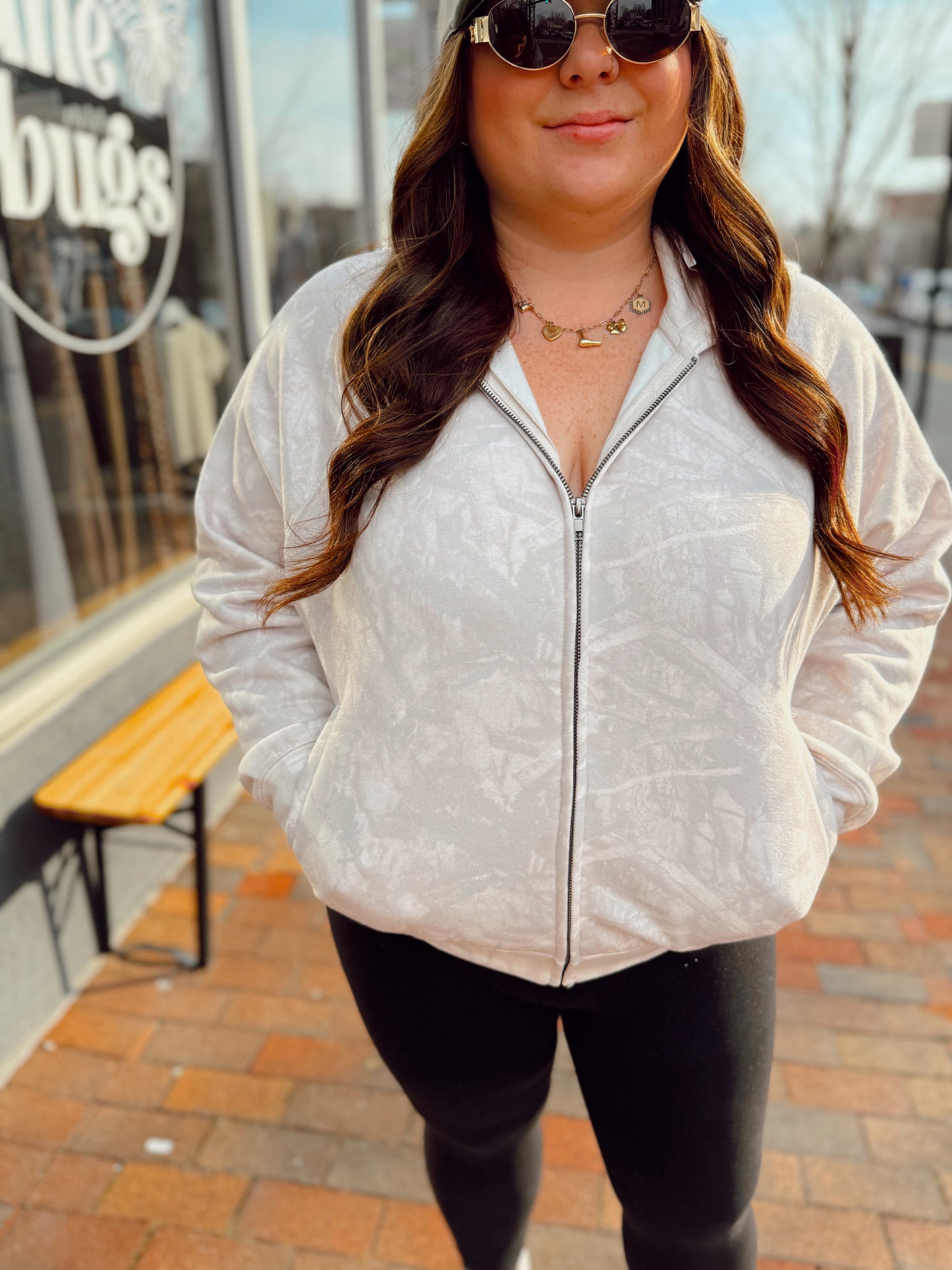 Fleece Camo Zip Up Jacket