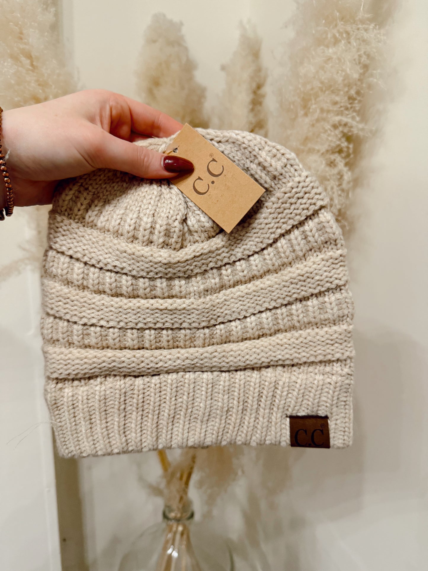 DOORBUSTER Beige Knit Beanie