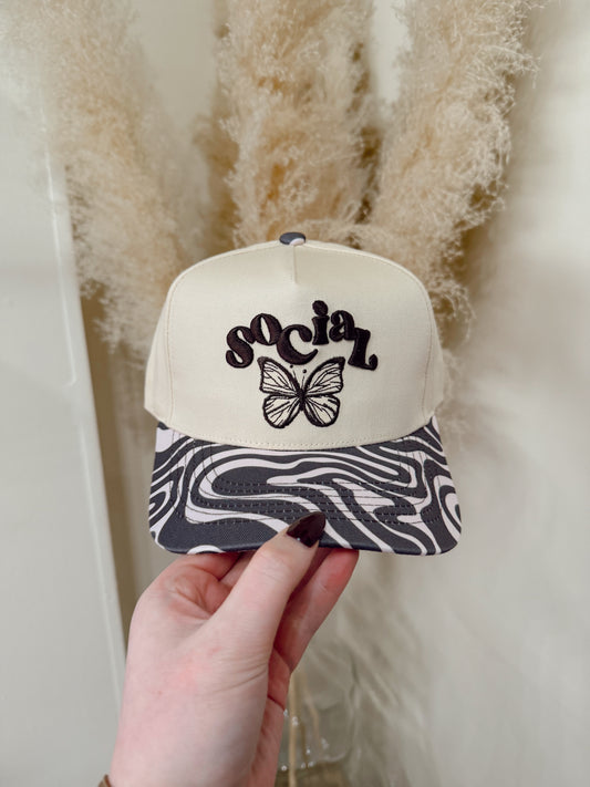 Social Butterfly Zebra Hat