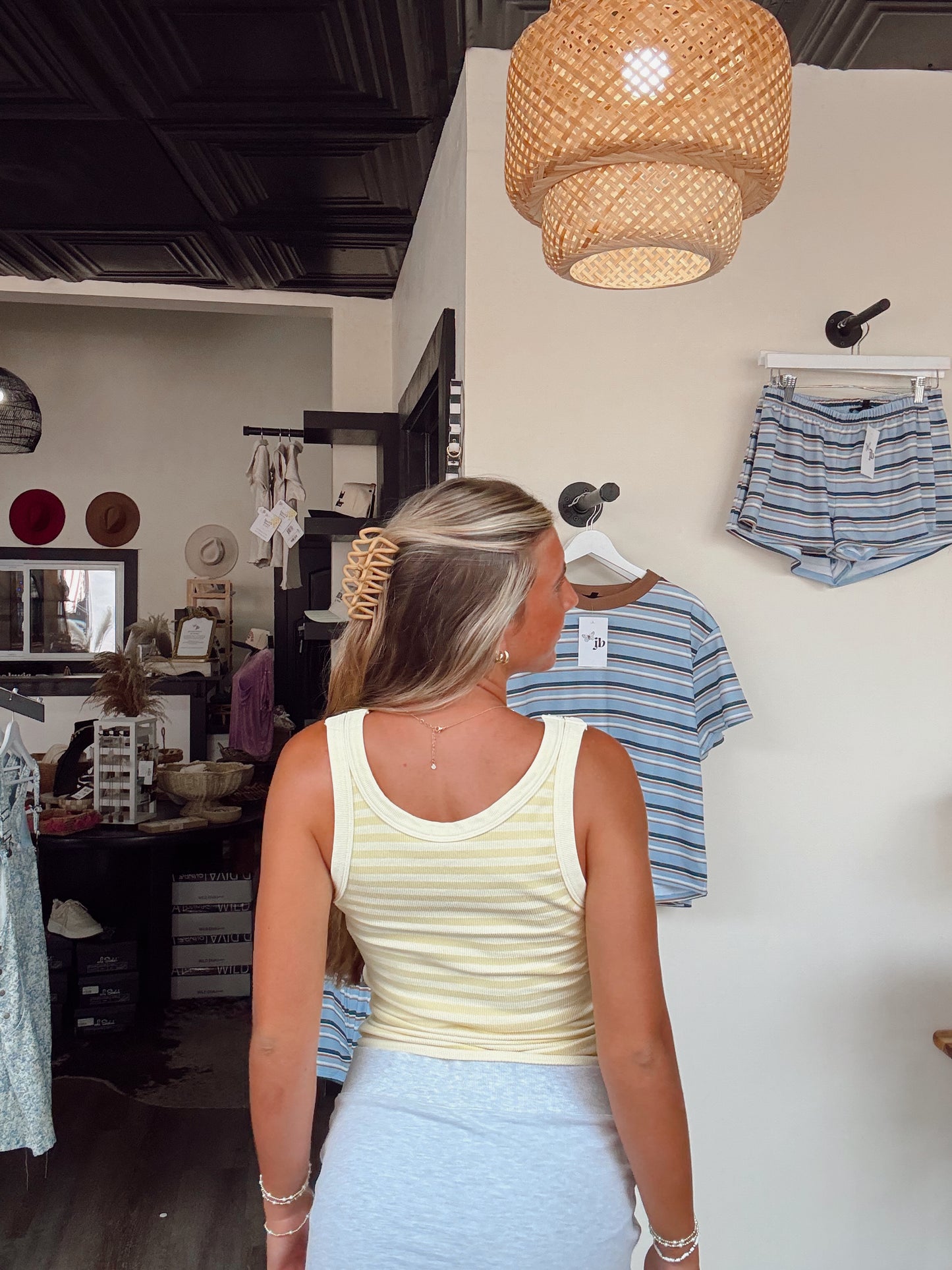 Pale Banana Striped Tank