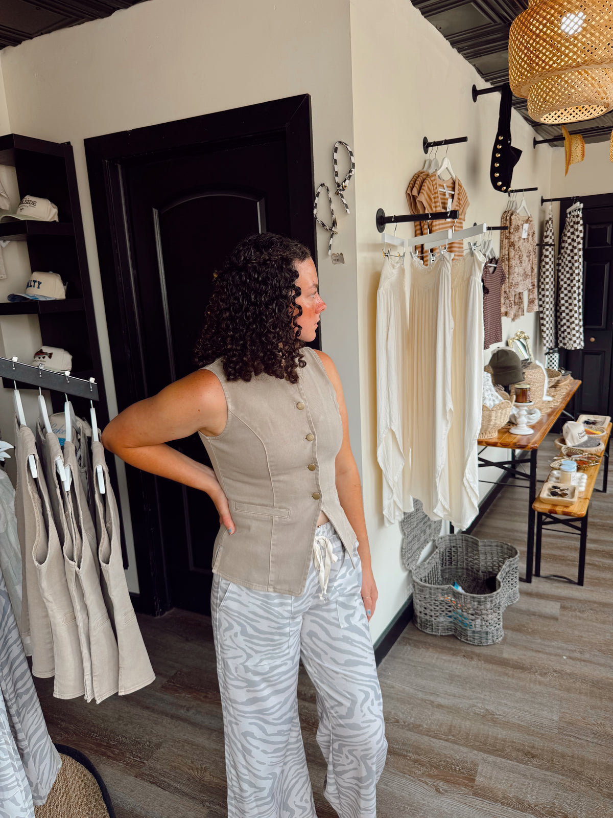 Mocha Denim Vest