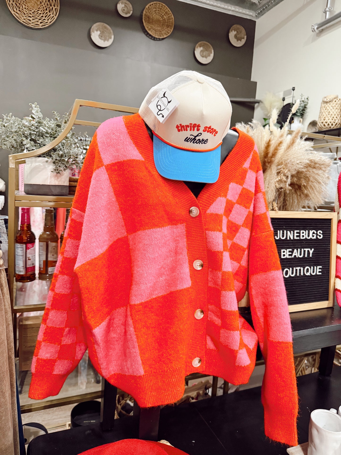 Love Bug Checkered Cardigan