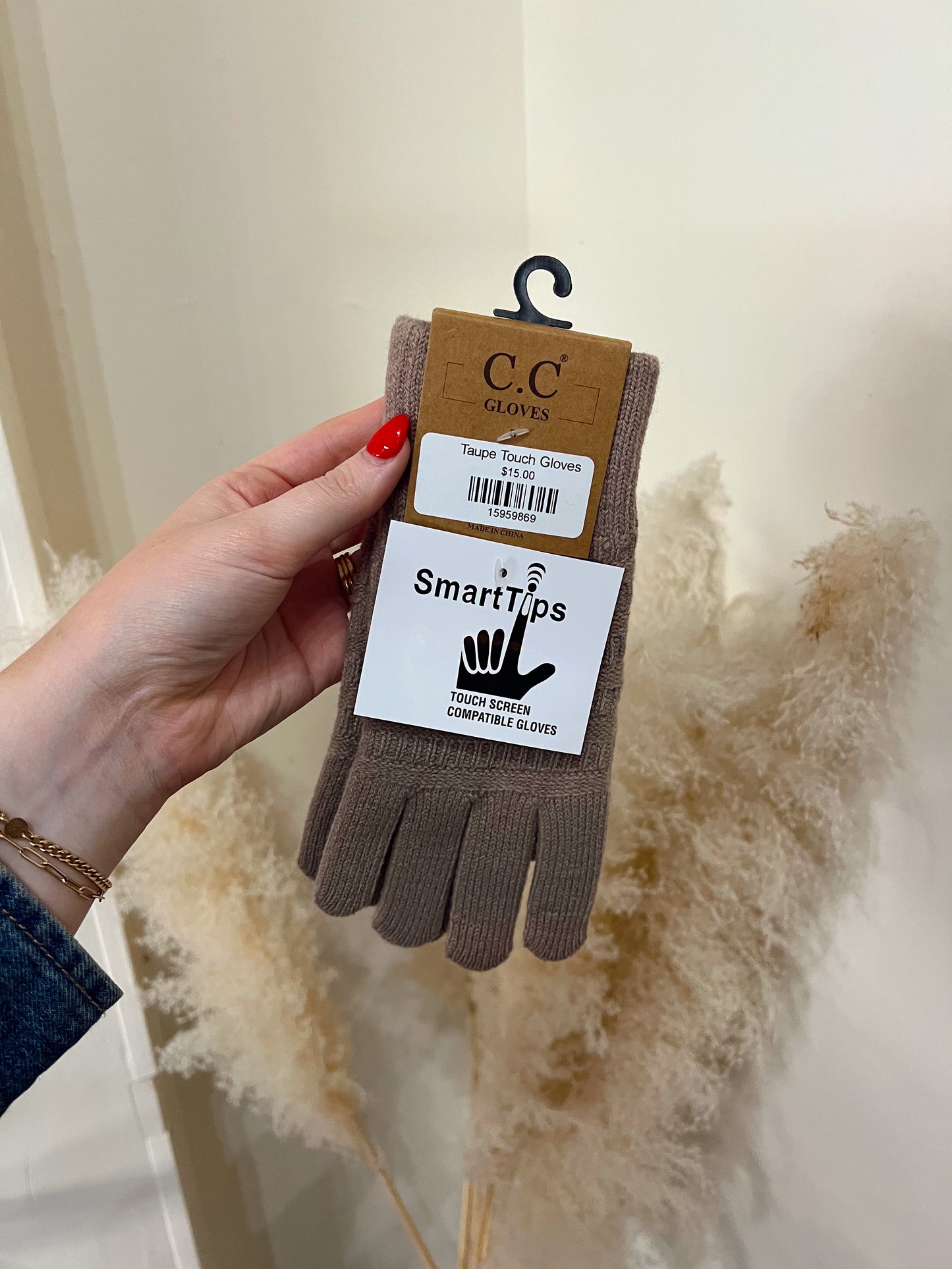 Taupe Touch Gloves