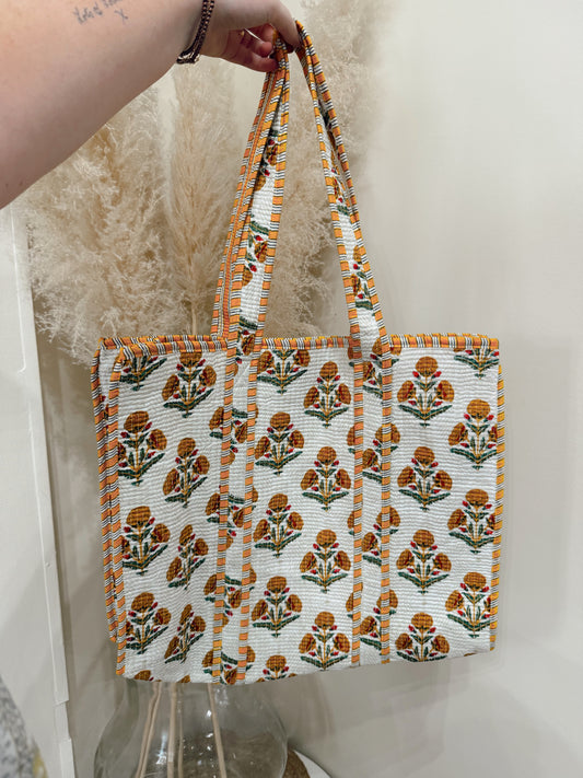 Marigold Quilted Tote Bag
