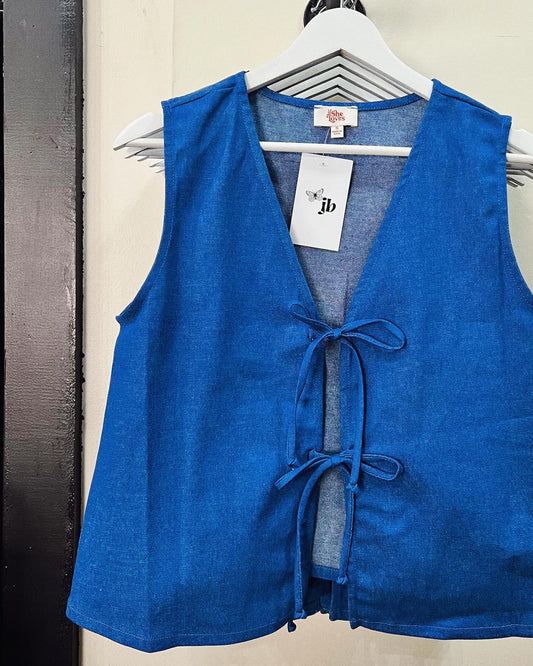 Denim Tie Vest